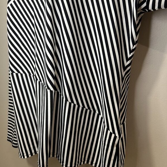 Coolibar Size 3X Black White Stripe Top 50+ Sun Protection Pullover Long Sleeve - Picture 3 of 8